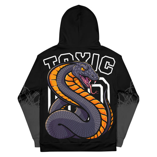 Men's Black Hoodie with Toxic Serpent Print