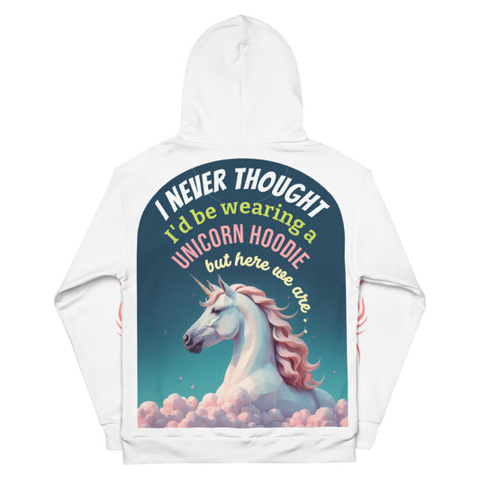 Women's "unicorn hoodie" hoodie, whimsical unicorn hoodie, pastel unicorn mane hoodie.